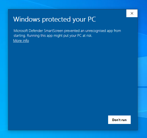 windows warning